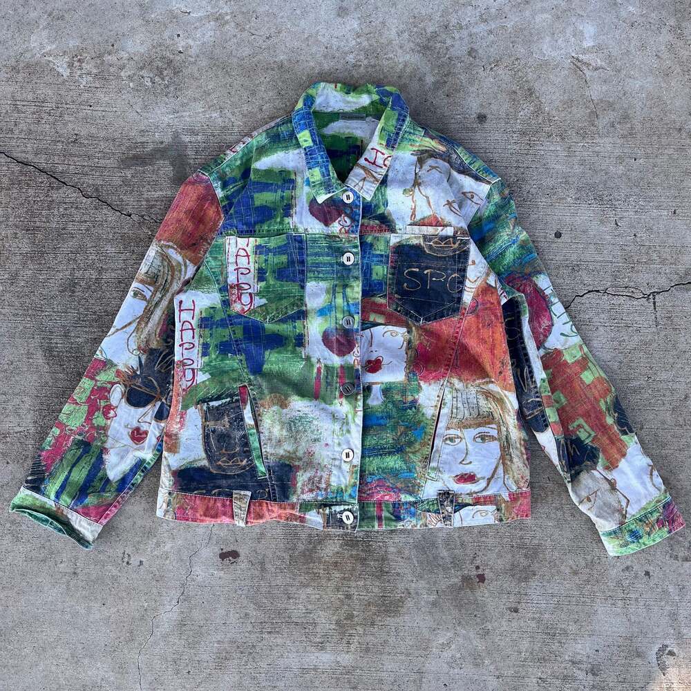CHICOS Graffiti denim jacket